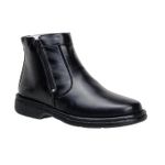 Botina Anti-Stress Alto Conforto Masculina Couro Legítimo Preto Com Zíper