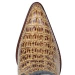 Bota Country Feminina Texana Bico Fino Couro Legítimo Jaca Castor e Laser Jeans com Ajuste