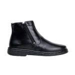 Botina Anti-Stress Alto Conforto Masculina Couro Legítimo Preto Com Zíper