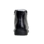 Botina Anti-Stress Alto Conforto Masculina Couro Legítimo Preto Com Zíper