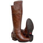  Bota Montaria Feminina Over The Knee Couro Legítimo Látego Pinhão