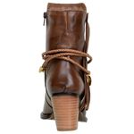 Bota Country Feminina Cano Curto Couro Legítimo Soft Pinhão com Pingente