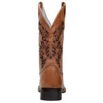 Bota Texana Feminina Country Bico Quadrado Couro Legitimo Fóssil Castor Lazer Vazado E Spike