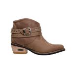 Bota Country Feminina Cano Curto Com Fivelas Couro Legítimo Búfalo Rato