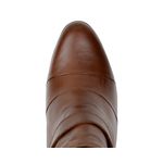 Bota Country Feminina Cano Curto Salto Alto Couro Legítimo Soft Pinhão