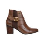 Bota Country Feminina Cano Curto Salto Alto Couro Legítimo Soft Pinhão