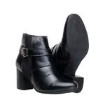 Bota Country Feminina Cano Curto Salto Alto Couro Legítimo Látego Preto