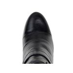Bota Country Feminina Cano Curto Salto Alto Couro Legítimo Látego Preto