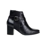Bota Country Feminina Cano Curto Salto Alto Couro Legítimo Látego Preto