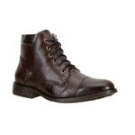 Coturno Masculino Couro Legítimo Floater Café Alto Conforto