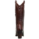 Bota Texana Feminina Escamada Bico Fino Couro Legítimo Fóssil Café