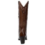 Bota Texana Feminina Casco de Tatu Bico Fino Couro Legítimo Pinhão