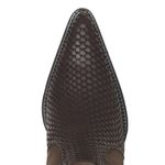 Bota Cano Curto Feminina Country Bico Fino Couro Snaker Café