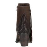 Bota Cano Curto Feminina Country Bico Fino Couro Snaker Café