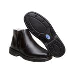  Botina Social Masculina Anti-stress Alto Conforto Couro Legítimo Nobre Café