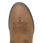 Bota Texana Masculina Couro Crazy Horse Castor Bico Redondo