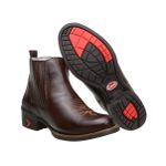 Botina Masculina Couro Legítimo Floater Café Bico Redondo