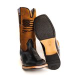 Bota Texana Country Masculina United States Couro Bovino Látego Preto e Nobuck Batido