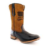Bota Texana Country Masculina United States Couro Bovino Látego Preto e Nobuck Batido