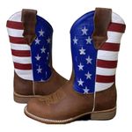 Bota Texana Masculina Cano Padrão Couro Legítimo Bovino Crazy Horse Tabaco e Cano EUA Solado Couro Reto
