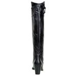 Texana Montaria Feminina Over The Knee Salto Alto Couro Legitimo Soft Preto