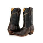 Bota Texana Masculina Bico Fino Couro Dubai Café e Floater Preto