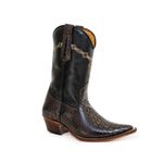Bota Texana Masculina Bico Fino Couro Dubai Café e Floater Preto