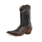 Bota Texana Masculina Bico Fino Couro Dubai Café e Floater Preto