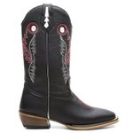Bota Texana Carrapeta Couro Legítimo Floater Preto Bordada