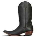 Bota Texana Masculina Bico Fino Couro Legítimo Floater Preto