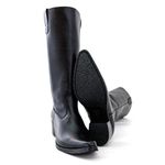 Bota Texana Feminina Country Couro Legítimo Bovino Látego Preto 
