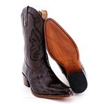 Bota Texana Cano Médio Feminina Country Couro Legítimo Bovino Dubai Café e Floater Café Bordado Linha Preto 