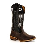 Bota Texana Carrapeta Couro Legítimo Cor Tubarão Café e Mustang Verde