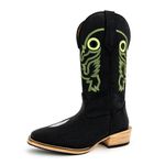 Bota Exótica Texana Masculina Couro Original de Arraia e Crazy Horse Preto Salto Carrapeta