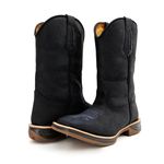 Bota Texana Masculina Couro Legítimo Crazy Horse Preto Solado Jump