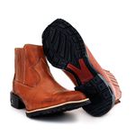 Botina Country Masculina Bico Quadrado Couro Legítimo Latego Pinhão Copia