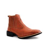 Botina Country Masculina Bico Quadrado Couro Legítimo Latego Pinhão Copia