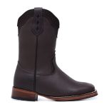 Bota Texana Country Feminina Couro Bovino Legítimo Látego Café Lisa