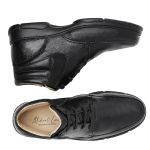 Bota Ortopédica Masculina em Couro Palmilha Anatômica Cadarço e Elástico - Preto