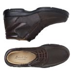 Bota Ortopédica Masculina em Couro Palmilha Anatômica com Zíper e Cadarço de Elástico - Café