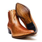 Botina Country Masculina Bico Fino Couro Bovino Legítimo Snaker Camaleão