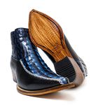 Botina Country Masculina Bico Fino Couro Bovino Legítimo Dubai Petróleo e Floater Preto