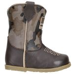 Bota Texana Baby Couro Legítimo Café Camuflado