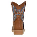 Bota Texana Baby Couro Legítimo Bico Quadrado Castor Azul