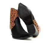 Botina Country Masculina Bico Fino Couro Bovino Croco Havana e Tilápia Preto 