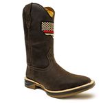 Bota Texana Masculina Couro Legítimo Mustang Café Solado Jump Bordado USA 