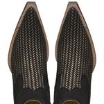 Botina Country Masculina Cano Curto Couro Legítimo Nobuck Preto Platinado 