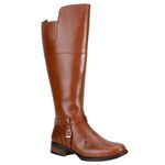  Bota Montaria Over De Cano Alto Couro Legítimo Pull Up Caramelo