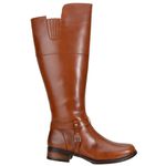  Bota Montaria Over De Cano Alto Couro Legítimo Pull Up Caramelo