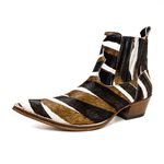 Botina Country Masculina Bico Fino Couro Legítimo Bovino Pelo Holandesa 3 Cores
